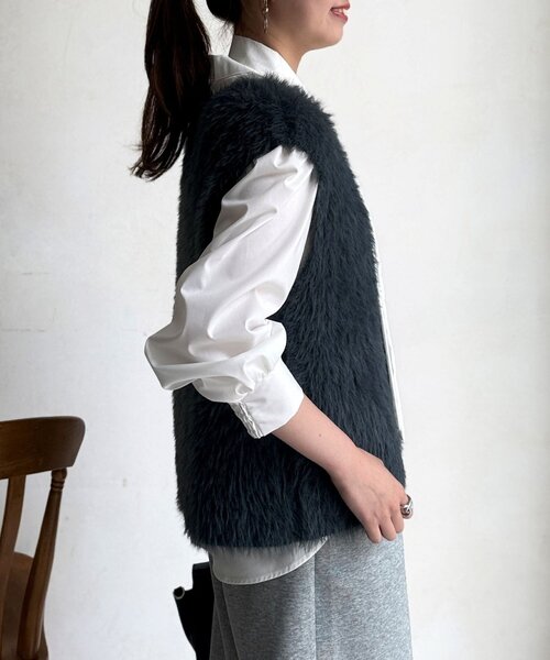 Chez toi（シェトワ）の「細ボウタイブラウス（シャツ/ブラウス・レディース・ブラック/ホワイト・FREE）」の6枚目の写真