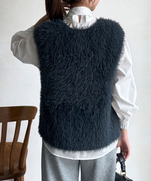 Chez toi（シェトワ）の「細ボウタイブラウス（シャツ/ブラウス・レディース・ブラック/ホワイト・FREE）」の7枚目の写真