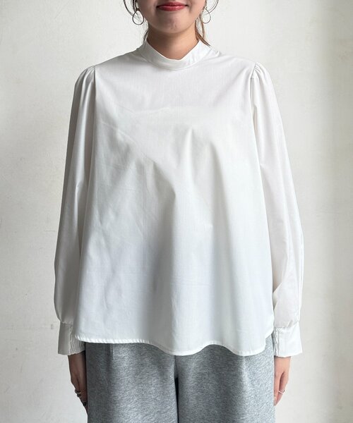 Chez toi（シェトワ）の「細ボウタイブラウス（シャツ/ブラウス・レディース・ブラック/ホワイト・FREE）」の10枚目の写真