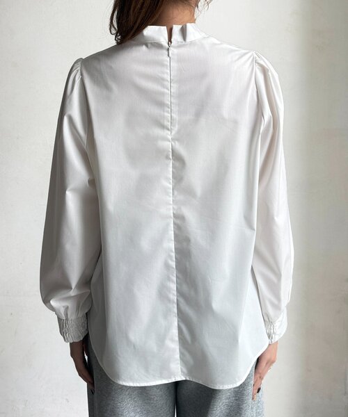 Chez toi（シェトワ）の「細ボウタイブラウス（シャツ/ブラウス・レディース・ブラック/ホワイト・FREE）」の13枚目の写真