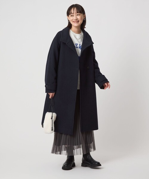 green label relaxing（グリーンレーベルリラクシング）の「［size SHORT/TALLあり］SENTDALE WOOL スタンドカラー ロング コート（その他アウター・レディース・グレー/モカ/ネイビー・38/36/SHORT/TALL）」の8枚目の写真