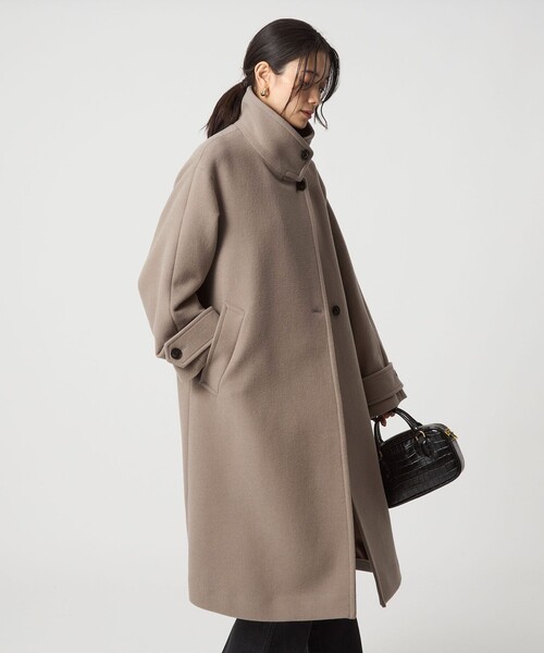 green label relaxing（グリーンレーベルリラクシング）の「［size SHORT/TALLあり］SENTDALE WOOL スタンドカラー ロング コート（その他アウター・レディース・グレー/モカ/ネイビー・38/36/SHORT/TALL）」の17枚目の写真