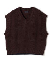 SHIPS Primary Navy Label:〈手洗い可能〉メッシュ ライン ニット ベスト