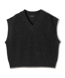 SHIPS Primary Navy Label:〈手洗い可能〉メッシュ ライン ニット ベスト