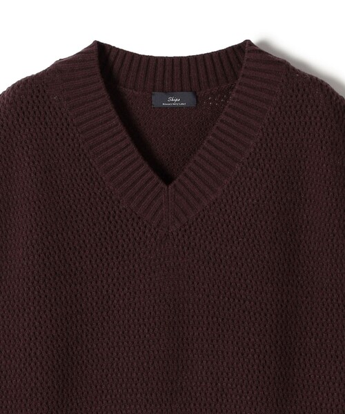 SHIPS(シップス)の「SHIPS Primary Navy Label:〈手洗い可能〉メッシュ ライン ニット ベスト(ニット/セーター・レディース・ブラウン/ダークグレー・ONE SIZE)」の5枚目の写真