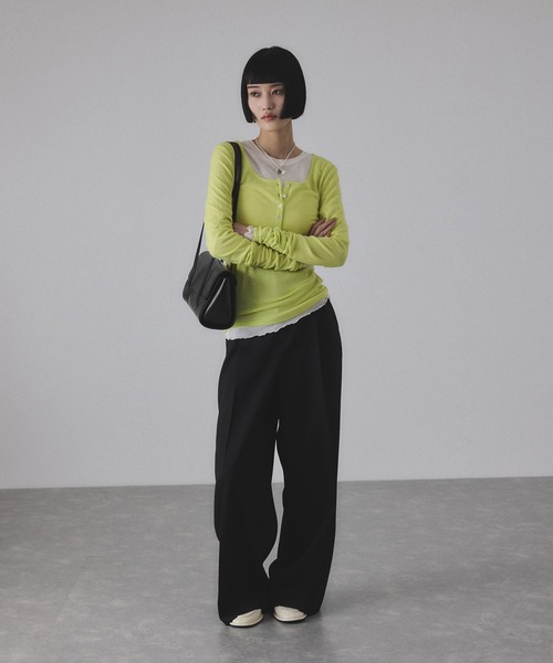 ADAM ET ROPE'（アダムエロペ）の「フラップロングハンドルバッグ（ショルダーバッグ・レディース・ブラック/ブラウン・FREE）」の5枚目の写真