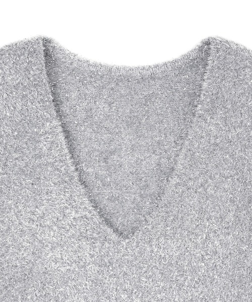 Pitta Re:)（ピッタリ）の「【Pitta Re:)】 ニット シャイニーフェザー Vネックベスト（ニット/セーター・レディース・シルバー/ゴールド・L/M）」の7枚目の写真