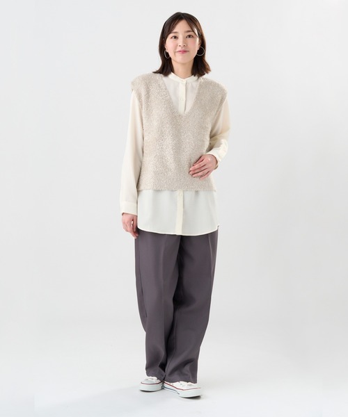 Pitta Re:)（ピッタリ）の「【Pitta Re:)】 ニット シャイニーフェザー Vネックベスト（ニット/セーター・レディース・シルバー/ゴールド・L/M）」の10枚目の写真