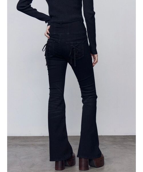 EMODA（エモダ）の「リボンポケットハイウエストパギンス（デニムパンツ・レディース・ブラック/インディゴブルー・SMALL/MEDIUM/X-SMALL）」の2枚目の写真