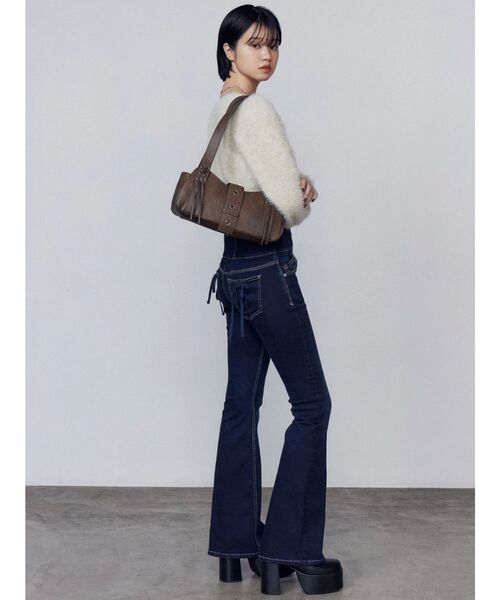 EMODA（エモダ）の「リボンポケットハイウエストパギンス（デニムパンツ・レディース・ブラック/インディゴブルー・SMALL/MEDIUM/X-SMALL）」の10枚目の写真