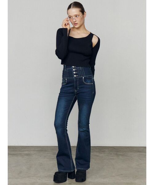 EMODA（エモダ）の「リボンポケットハイウエストパギンス（デニムパンツ・レディース・ブラック/インディゴブルー・SMALL/MEDIUM/X-SMALL）」の17枚目の写真