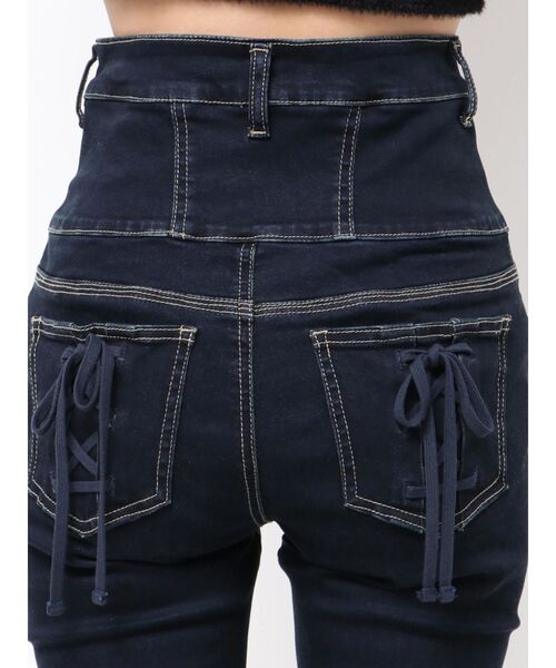 EMODA（エモダ）の「リボンポケットハイウエストパギンス（デニムパンツ・レディース・ブラック/インディゴブルー・SMALL/MEDIUM/X-SMALL）」の14枚目の写真