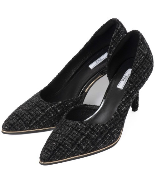 R&E（アールアンドイー）の「【R&E】ゴールドパイピングソールサイドオープンパンプス（パンプス・レディース・ブラック/ベージュ/ブラック系その他/ピンクベージュ・22.0cm/23.5cm/23.0cm/22.5cm/24.5cm/24.0cm）」の6枚目の写真