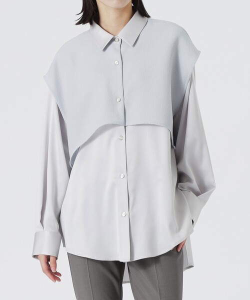 LOVELESS（ラブレス）の「レイヤードライクシャツ（シャツ/ブラウス・レディース・ホワイト系その他/グレー/ブラック・34/36）」の3枚目の写真