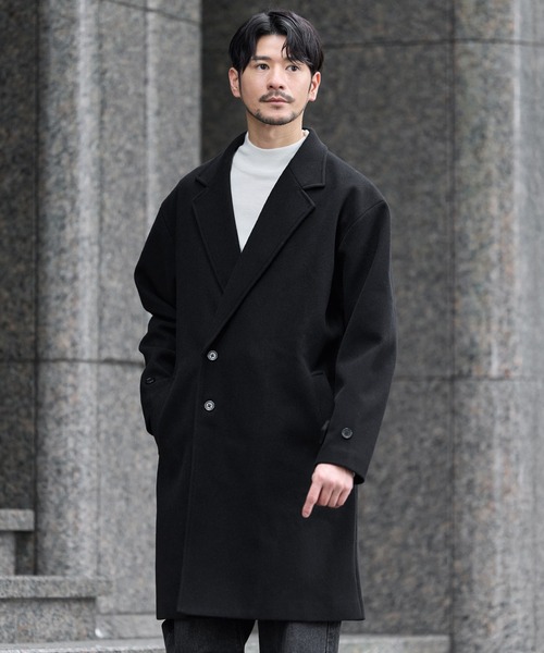 SPU(スプ)の「メルトンダブルチェスターコート(チェスターコート・メンズ・ブラウン/ブラック/ネイビー/チャコール・S/XL/L/M)」の2枚目の写真