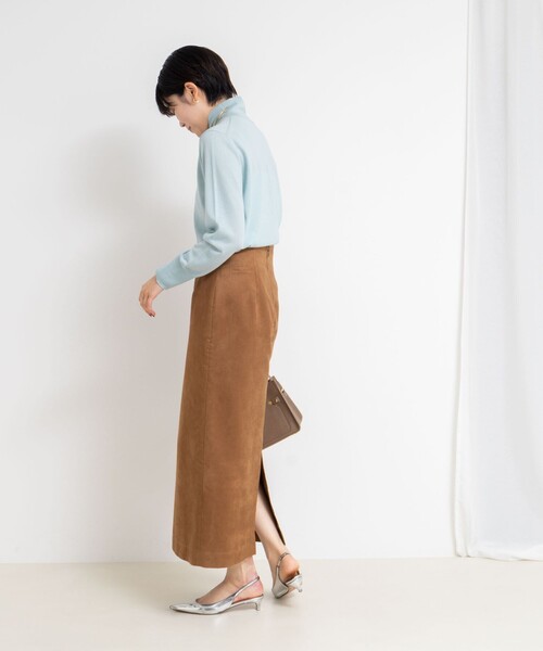 NOLLEY’S Sophi(ノーリーズソフィ)の「《手洗い可能》18Gウール100%ハイネックプルオーバー(ニット/セーター・レディース・ベビーピンク/チャコールグレー/オフホワイト/ミント/レッド/ダークネイビー・38)」の12枚目の写真