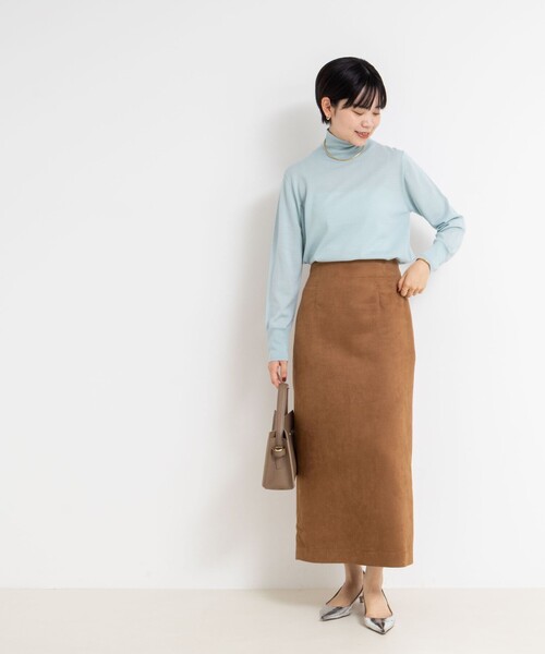 NOLLEY’S Sophi(ノーリーズソフィ)の「《手洗い可能》18Gウール100%ハイネックプルオーバー(ニット/セーター・レディース・ベビーピンク/チャコールグレー/オフホワイト/ミント/レッド/ダークネイビー・38)」の13枚目の写真