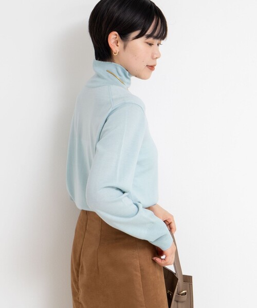 NOLLEY’S Sophi(ノーリーズソフィ)の「《手洗い可能》18Gウール100%ハイネックプルオーバー(ニット/セーター・レディース・ベビーピンク/チャコールグレー/オフホワイト/ミント/レッド/ダークネイビー・38)」の16枚目の写真