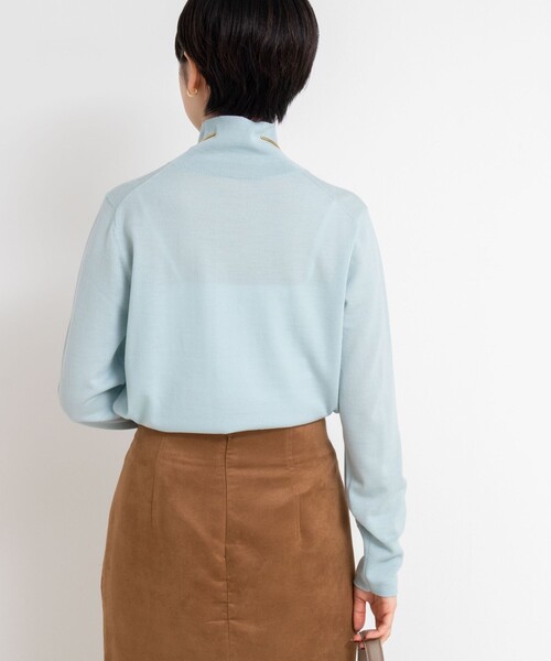 NOLLEY’S Sophi(ノーリーズソフィ)の「《手洗い可能》18Gウール100%ハイネックプルオーバー(ニット/セーター・レディース・ベビーピンク/チャコールグレー/オフホワイト/ミント/レッド/ダークネイビー・38)」の17枚目の写真