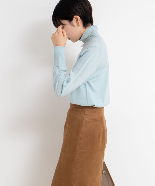 NOLLEY’S Sophi(ノーリーズソフィ)の「《手洗い可能》18Gウール100%ハイネックプルオーバー(ニット/セーター・レディース・ベビーピンク/チャコールグレー/オフホワイト/ミント/レッド/ダークネイビー・38)」の18枚目の写真