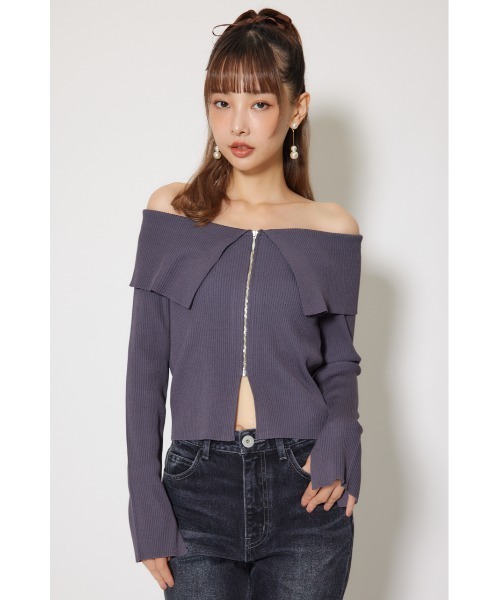 rienda（リエンダ）の「フロントZIPリブニットTOP 秋服 冬服 秋服 冬服（ニット/セーター・レディース・グレー/レッド/ライトブラック・FREE）」の17枚目の写真