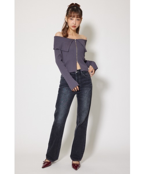 rienda（リエンダ）の「フロントZIPリブニットTOP 秋服 冬服 秋服 冬服（ニット/セーター・レディース・グレー/レッド/ライトブラック・FREE）」の21枚目の写真