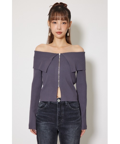 rienda（リエンダ）の「フロントZIPリブニットTOP 秋服 冬服 秋服 冬服（ニット/セーター・レディース・グレー/レッド/ライトブラック・FREE）」の22枚目の写真