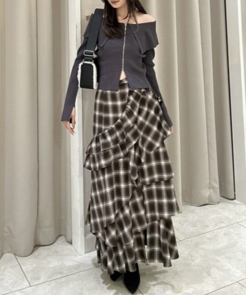 rienda（リエンダ）の「フロントZIPリブニットTOP 秋服 冬服 秋服 冬服（ニット/セーター・レディース・グレー/レッド/ライトブラック・FREE）」の16枚目の写真