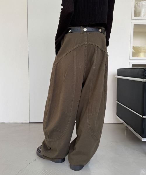 4INT.(フォイント)の「ローライズ バルーン コットン ワイド パンツ(その他パンツ・レディース・カーキ・S/M)」の9枚目の写真