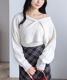 clear | リボンデザイン2wayニット＋ニットキャミソールセット[着回し力抜群 ガーリー]≪AW新作≫(ニット/セーター)