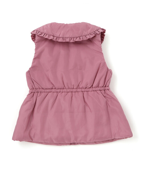 BeBe（ベベ）の「【撥水】BIGカラー中綿フリルベスト（ダウンベスト・キッズ・ベージュ/ピンク・120cm/140cm/110cm/130cm/150cm）」の3枚目の写真