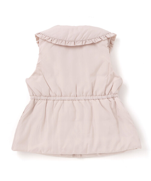 BeBe（ベベ）の「【撥水】BIGカラー中綿フリルベスト（ダウンベスト・キッズ・ベージュ/ピンク・120cm/140cm/110cm/130cm/150cm）」の5枚目の写真