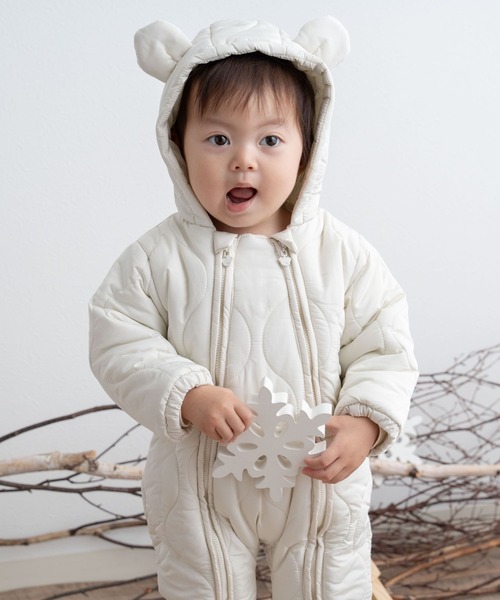 セール】アニマル カバーオール 【キルティング】（ロンパース