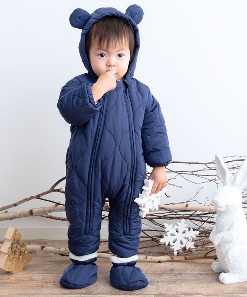 セール】アニマル カバーオール 【キルティング】（ロンパース
