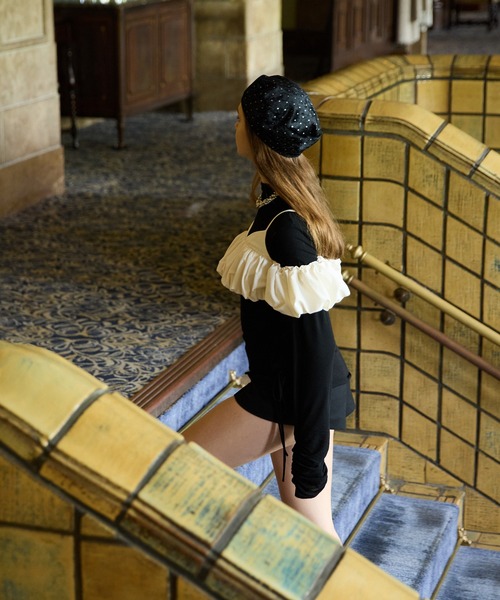 EIMY ISTOIRE（エイミーイストワール）の「ラッフルデザインビスチェ（その他トップス・レディース・ブラック/ホワイト・F）」の14枚目の写真