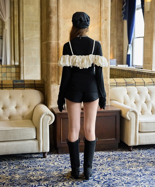 EIMY ISTOIRE（エイミーイストワール）の「ラッフルデザインビスチェ（その他トップス・レディース・ブラック/ホワイト・F）」の11枚目の写真