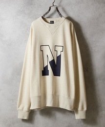 VINTAGE GAZETTE N-LOGO CREWNECK SWEATSHIRT / ヴィンテージ ガゼット ツートーン アルファベット ロゴ クルーネック スウェット