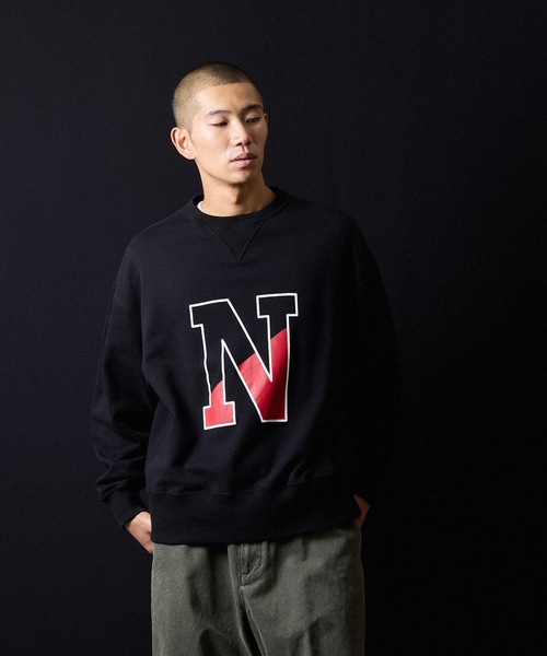NUMBER (N)INE(ナンバーナイン)の「VINTAGE GAZETTE N-LOGO CREWNECK SWEATSHIRT / ヴィンテージ ガゼット ツートーン アルファベット ロゴ クルーネック スウェット(スウェット・メンズ・ブラック/オートミール・2/3/4)」の16枚目の写真