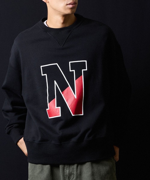 NUMBER (N)INE(ナンバーナイン)の「VINTAGE GAZETTE N-LOGO CREWNECK SWEATSHIRT / ヴィンテージ ガゼット ツートーン アルファベット ロゴ クルーネック スウェット(スウェット・メンズ・ブラック/オートミール・2/3/4)」の18枚目の写真