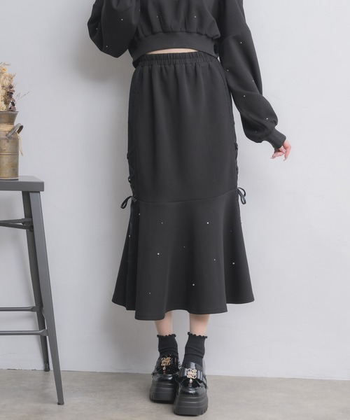 couture BY ROJITA(クチュールバイロジータ)の「【セットアップ対応】レースラインスウェットマーメイドスカート(スカート・レディース・ホワイト/ブラック/グレー/ピンク・FREE)」の6枚目の写真