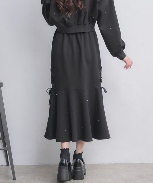couture BY ROJITA(クチュールバイロジータ)の「【セットアップ対応】レースラインスウェットマーメイドスカート(スカート・レディース・ホワイト/ブラック/グレー/ピンク・FREE)」の8枚目の写真