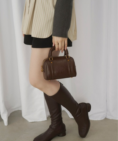 Olu.（オルドット）の「コンパクトボストンバッグ（ボストンバッグ・レディース・ブラウン/ブラック・FREE）」の14枚目の写真