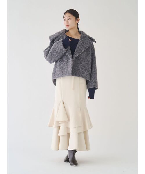 LAGUNAMOON（ラグナムーン）の「アシンメトリーカラーニットプルオーバー（ニット/セーター・レディース・レッド/ネイビー/ベージュ・FREE）」の8枚目の写真