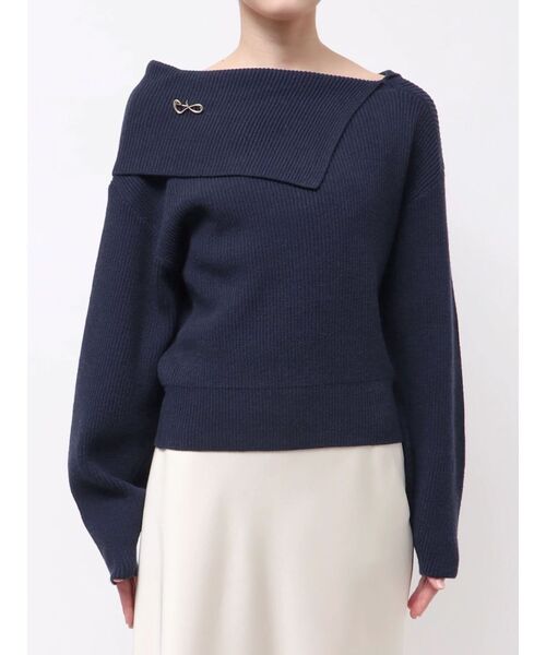 LAGUNAMOON（ラグナムーン）の「アシンメトリーカラーニットプルオーバー（ニット/セーター・レディース・レッド/ネイビー/ベージュ・FREE）」の21枚目の写真