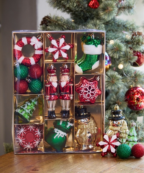 2025Xmas】プラスチックオーナメントセット14個入り（インテリア雑貨