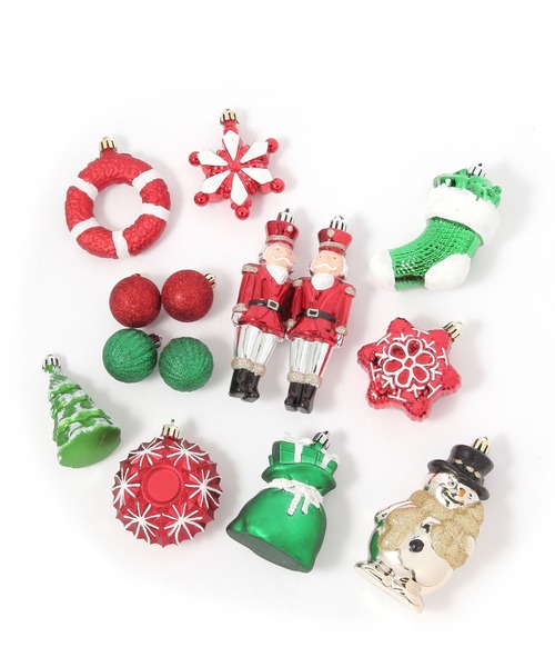 セール】【2025Xmas】プラスチックオーナメントセット14個入り