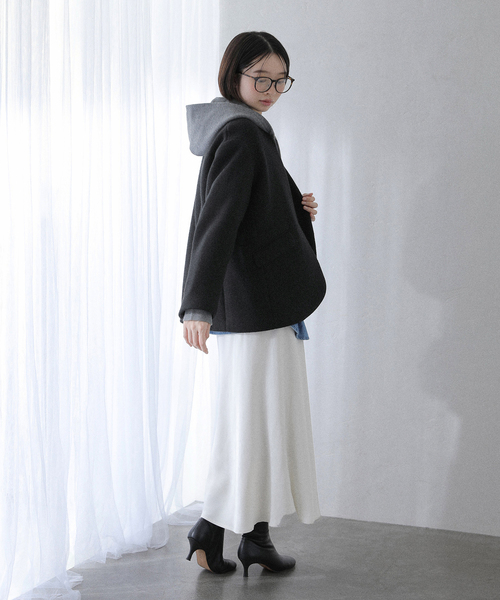 セール】ノーカラーショートコート（ノーカラーコート）｜La TOTALITE