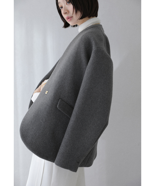 セール】ノーカラーショートコート（ノーカラーコート）｜La TOTALITE