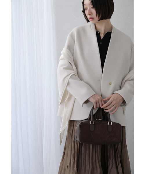 セール】ノーカラーショートコート（ノーカラーコート）｜La TOTALITE