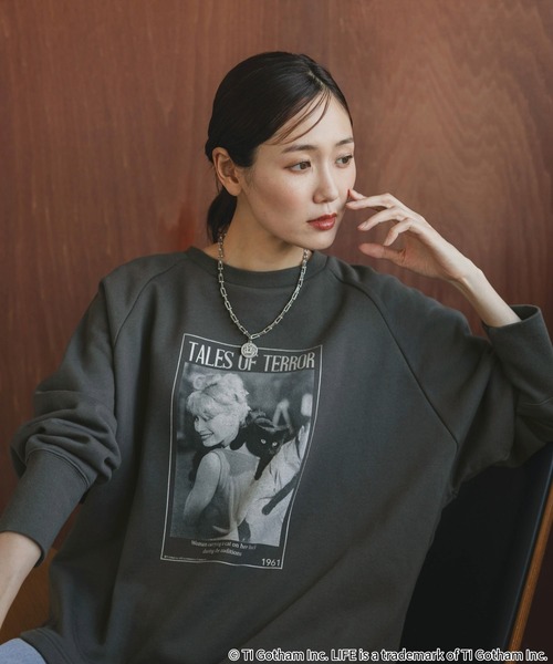 LIFE（ライフ）の「LIFE PICTURE COLLECTION＊カレッジポンチョプルオーバー/593317（Tシャツ/カットソー・レディース・グレー系その他/ダークブラウン/ライトグレー/ダークグレー・FREE）」の8枚目の写真